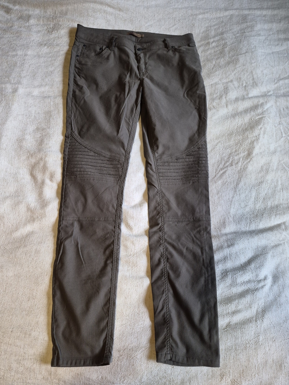Prana Slim Moto-Style Stretch Pants in Olive - Picture 1 of 8